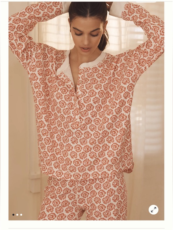 Anthropologie Other - By Anthropologie Long-Sleeve Waffle Knit Pyjama set small